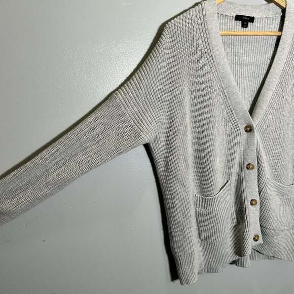 J Crew Oversized Women's Ribbed Knit Gray Cardigan - XS - Picture 3 of 5